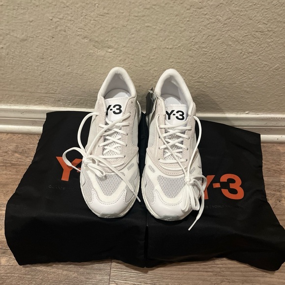 NEW Y-3 Rhisu Run Mens White FU8505 Size 4.5 AUTHENTIC